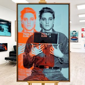 Most Wanted – Elvis Presley (Orange, Blue) Portrait By Louis Sidoli