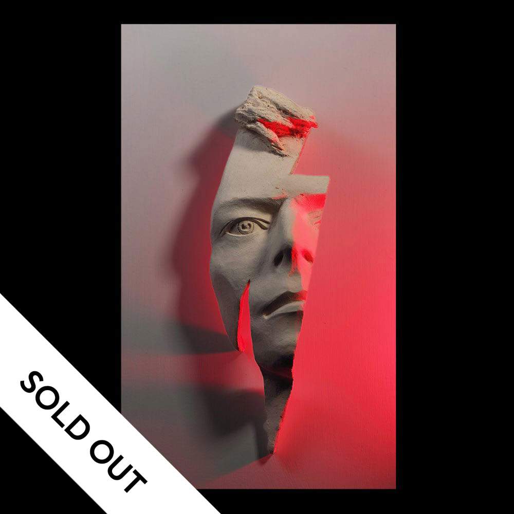 David Bowie Flash Red LED Sculpture By Maria Primolan - SOLD OUT