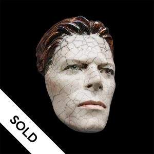 The Thin White Duke - Raku Mask with Bronze Hair (David Bowie) By Maria Primolan (SOLD)