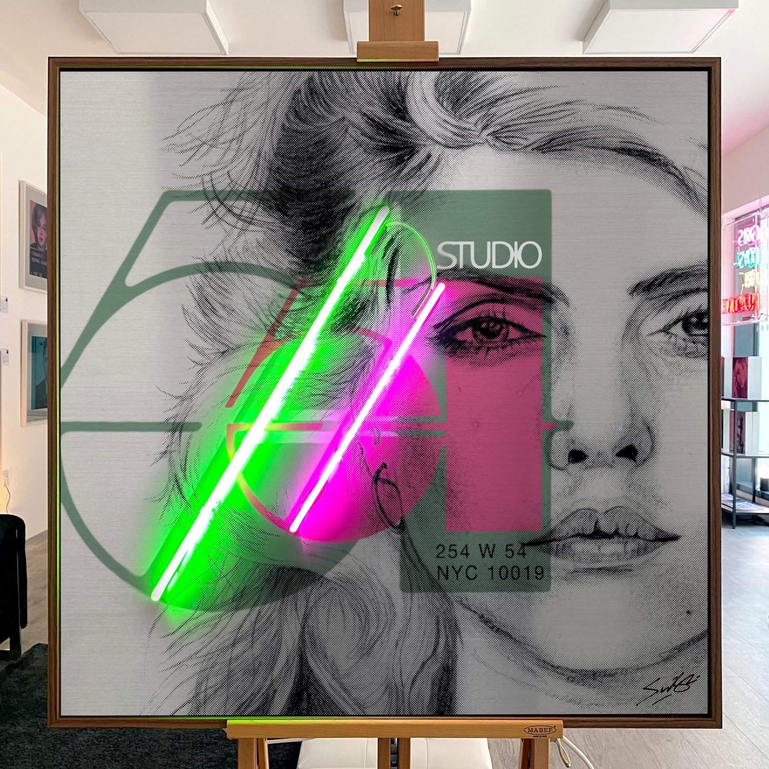 "Studio 54" Debbie Harry / Blondie aluminium and neon artwork by Louis Sidoli