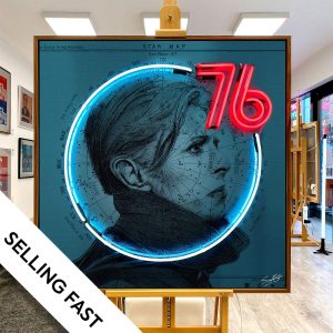 The Visitor (Aqua) - David Bowie (Neon) By Louis Sidoli