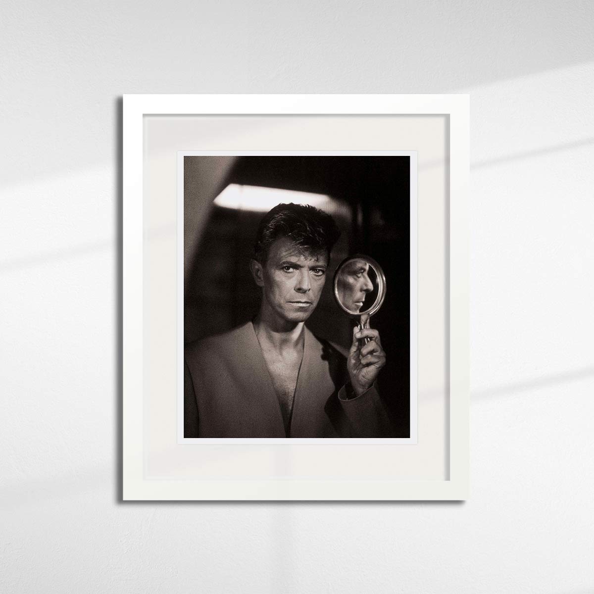 David Bowie "Profile in Mirror, 1991" white frame