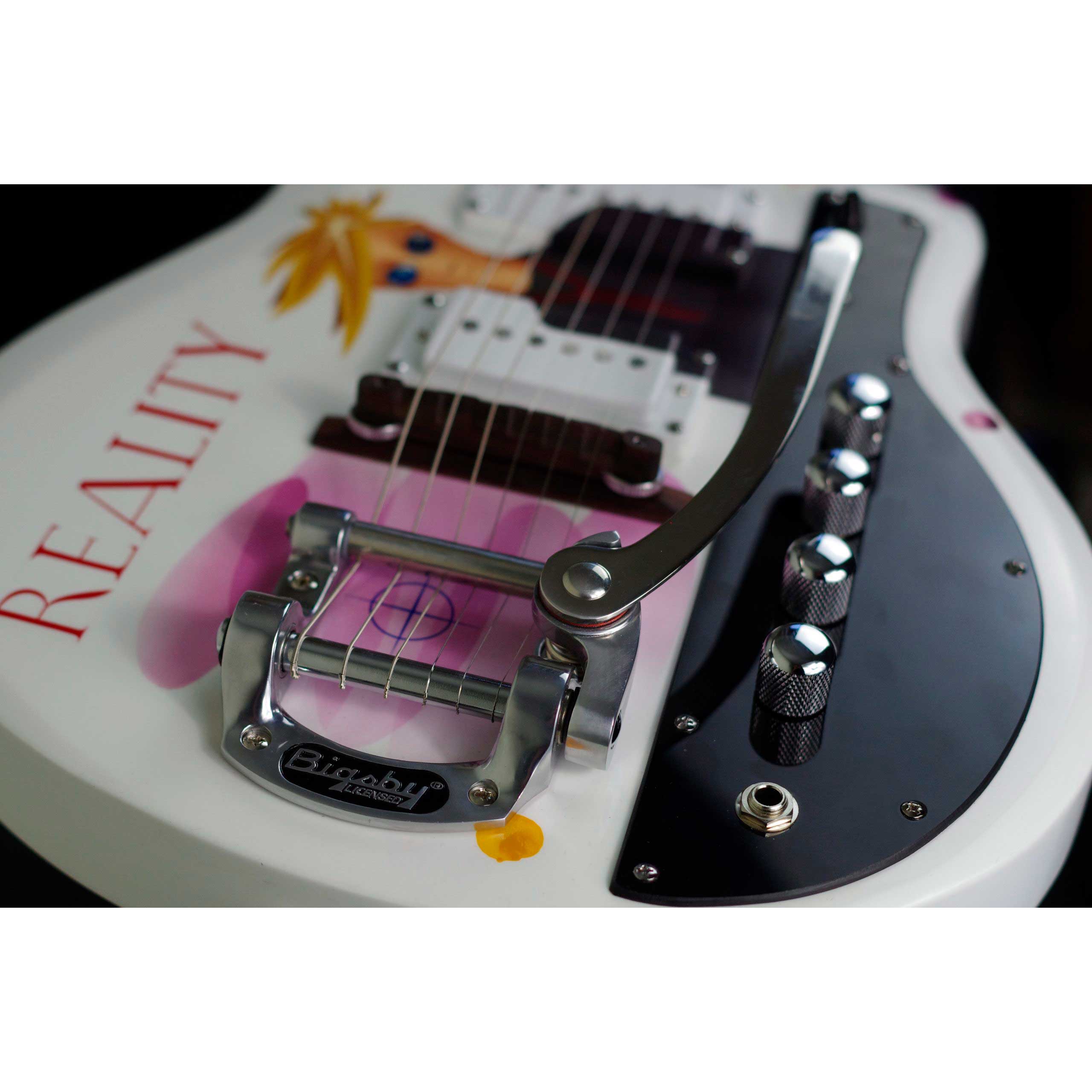 A David Bowie Tribute Guitar (detail) by Nick Burman