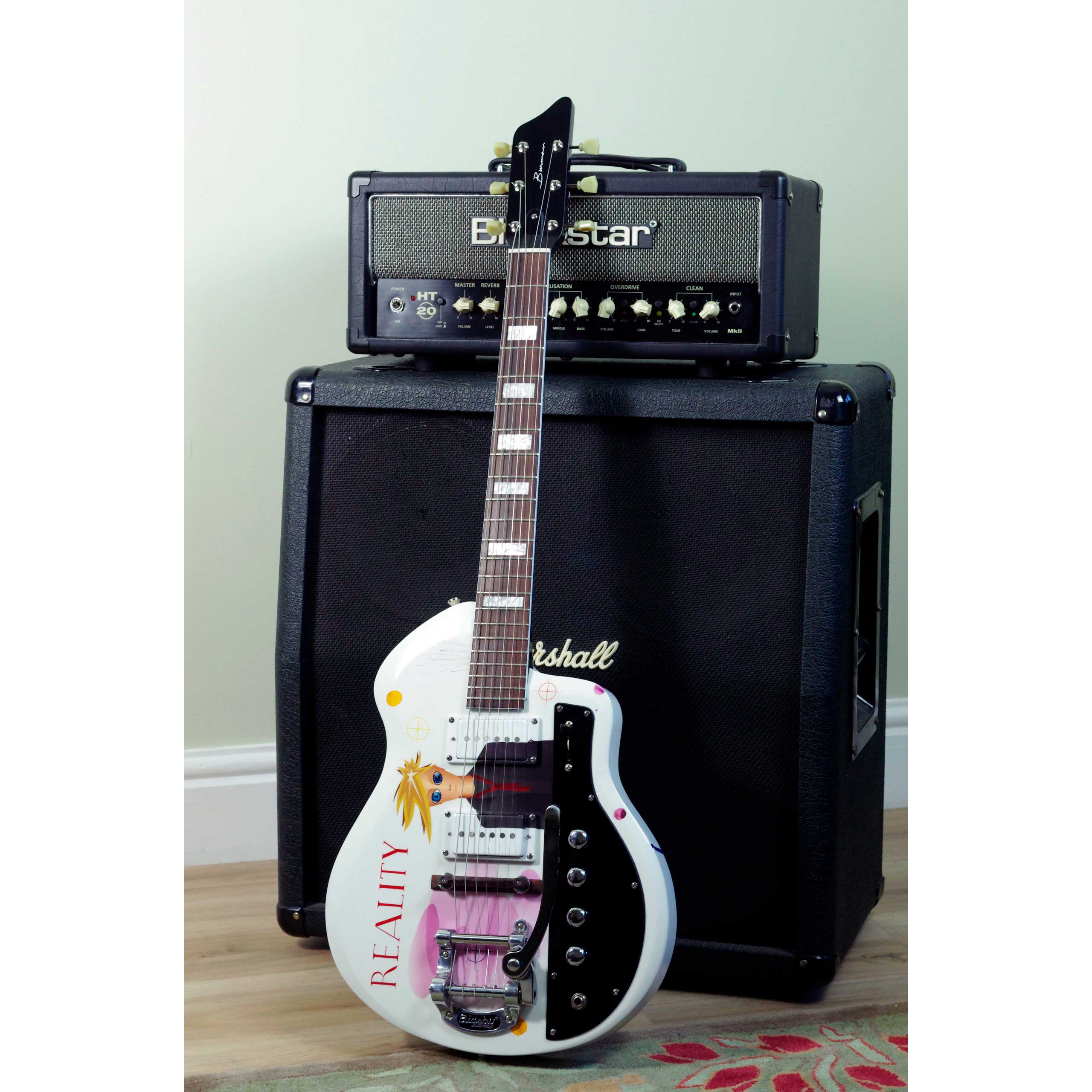 A David Bowie Tribute Guitar (detail) by Nick Burman