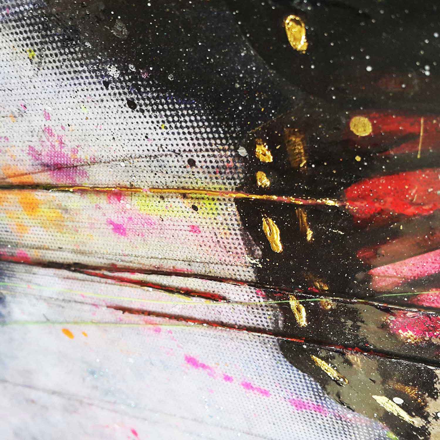 Audrey Hepburn On Canvas (Original) by VeeBee - detail