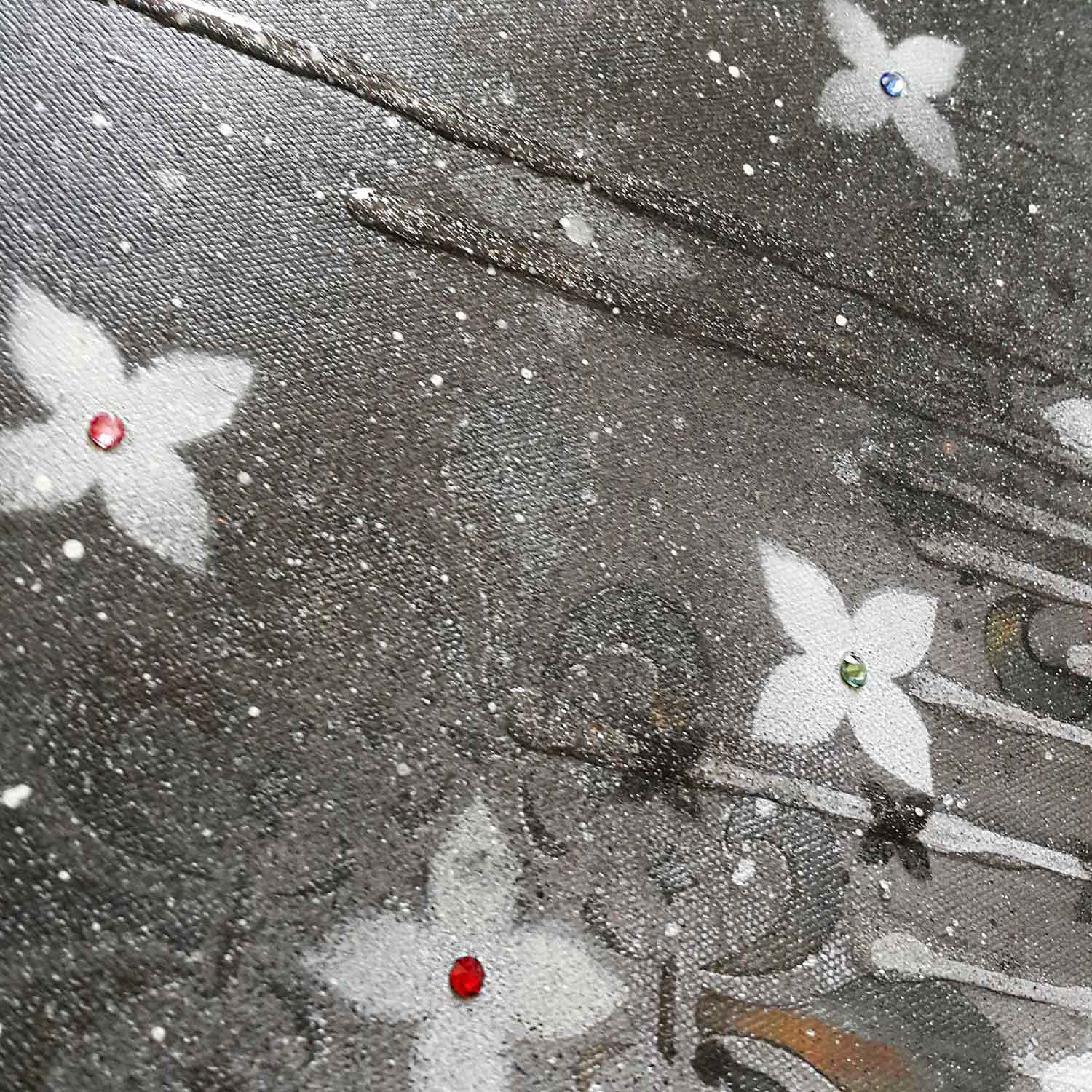 Audrey Hepburn On Canvas (Original) by VeeBee - detail