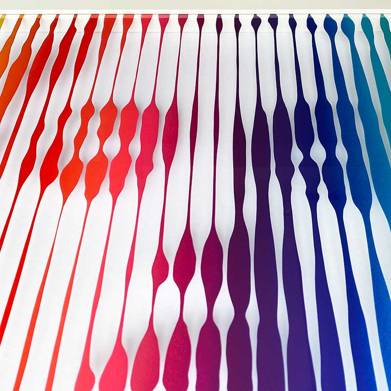 Marilyn Monroe (Rainbow) Painting on Glass By Veebee - Original - detail