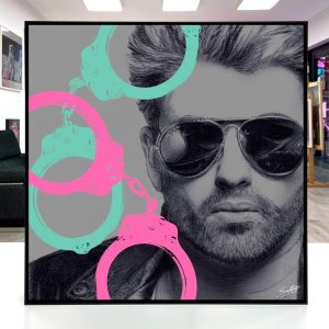 "Yes, I've Been Bad" George Michael (Solid Grey, Green, Pink) by Louis Sidoli - Small