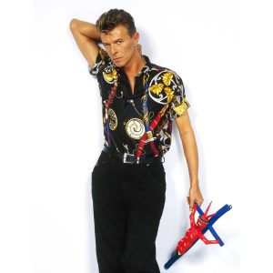 Limited edition print of David Bowie with Devil by Brian Aris.