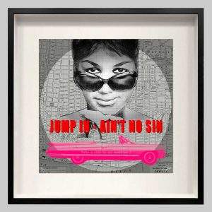 "Freeway Of Love" Aretha Franklin. A limited edition fine art print presented in a black frame.