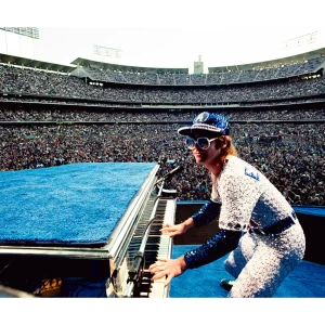 Elton John at Dodger Stadium, 1975 — Limited Edition Print by Terry O'Neill