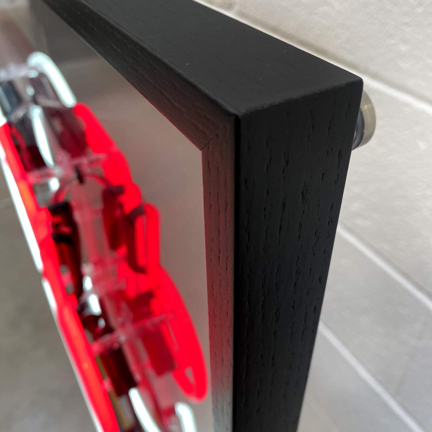 "The Visitor" David Bowie (Rose Gold, Red + White Neon) Neon and aluminium artwork by Louis Sidoli