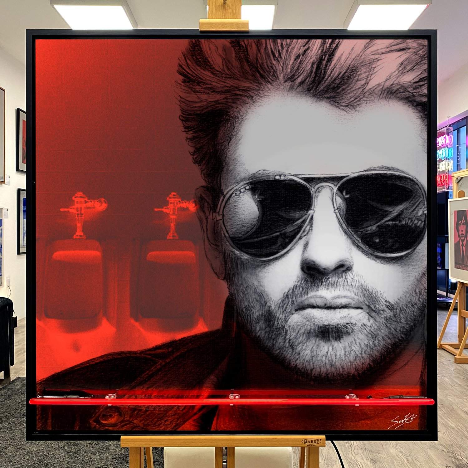 "Let's Go Outside" George Michael (Solid Black, Red)