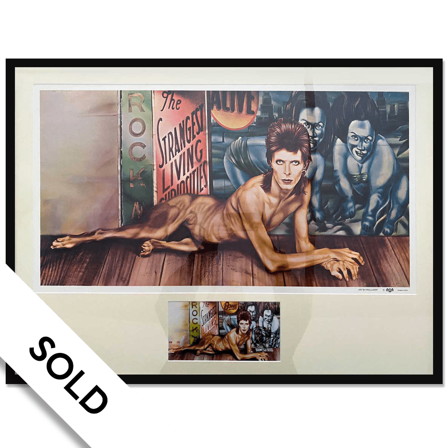 Bowie – Diamond Dog Rare Original 1974 Mainman Poster with Hand-Signed CD - SOLD