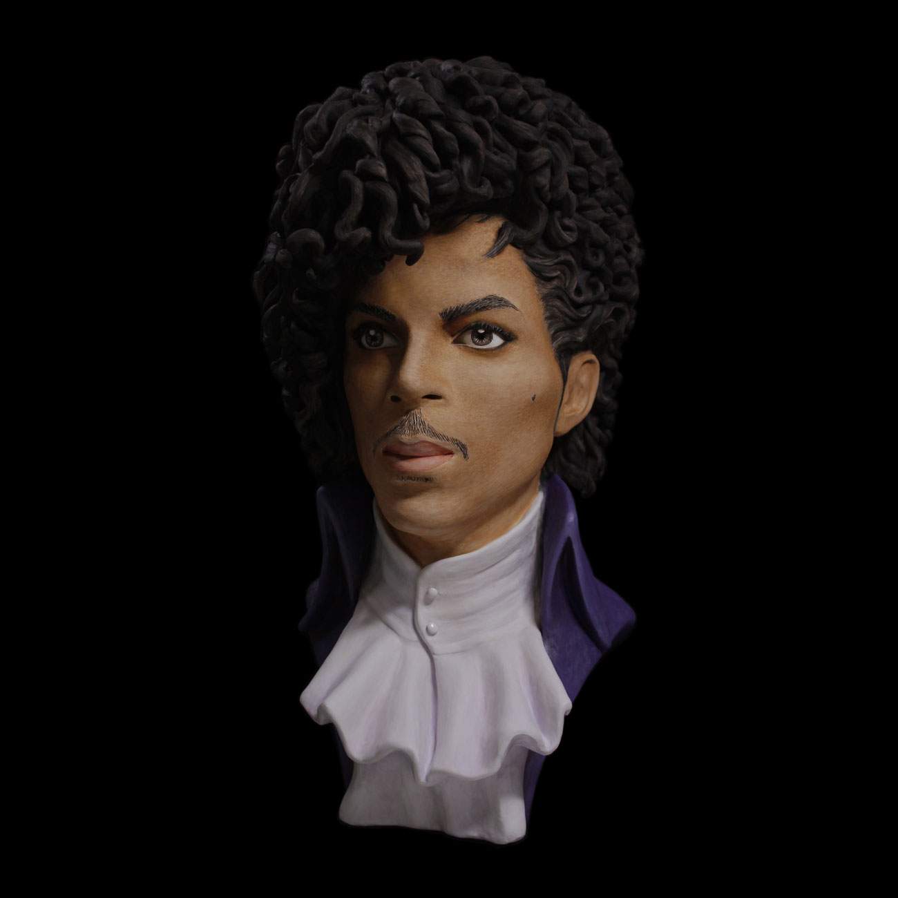 Prince - Sculpture (Bust) Painted Clay by Maria Primolan