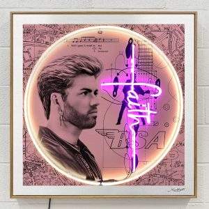 "Faith" George Michael. Neon and aluminium artwork by Louis Sidoli.