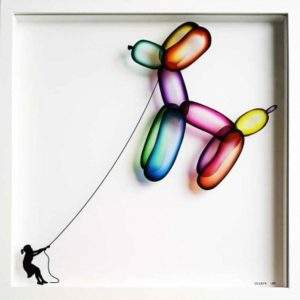 Balloon Dog 1 Print on Glass By Veebee
