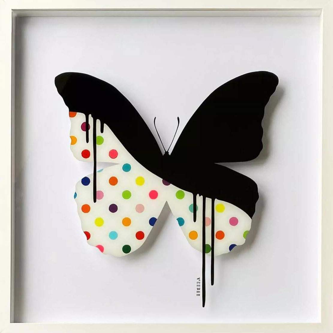 Butterfly on Glass (Original) By Veebee