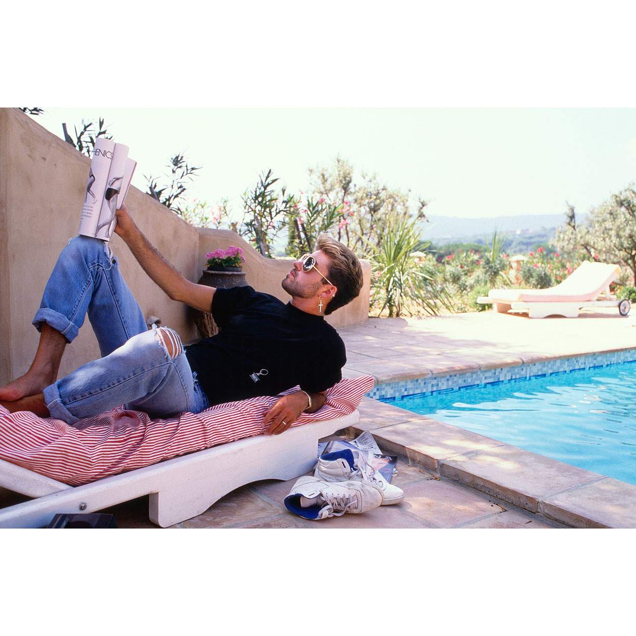 Limited Edition print of George Michael "Poolside 2, 1988" by Brian Aris