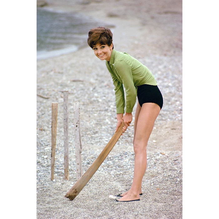 Audrey Hepburn playing cricket, 1966 — Limited Edition Print by Terry O'Neill