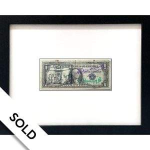 Keith Haring - One Dollar Bill with UFO - SOLD
