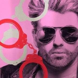 “Yes, I’ve Been Bad” George Michael (Pink / Red) Print by Louis Sidoli – Small