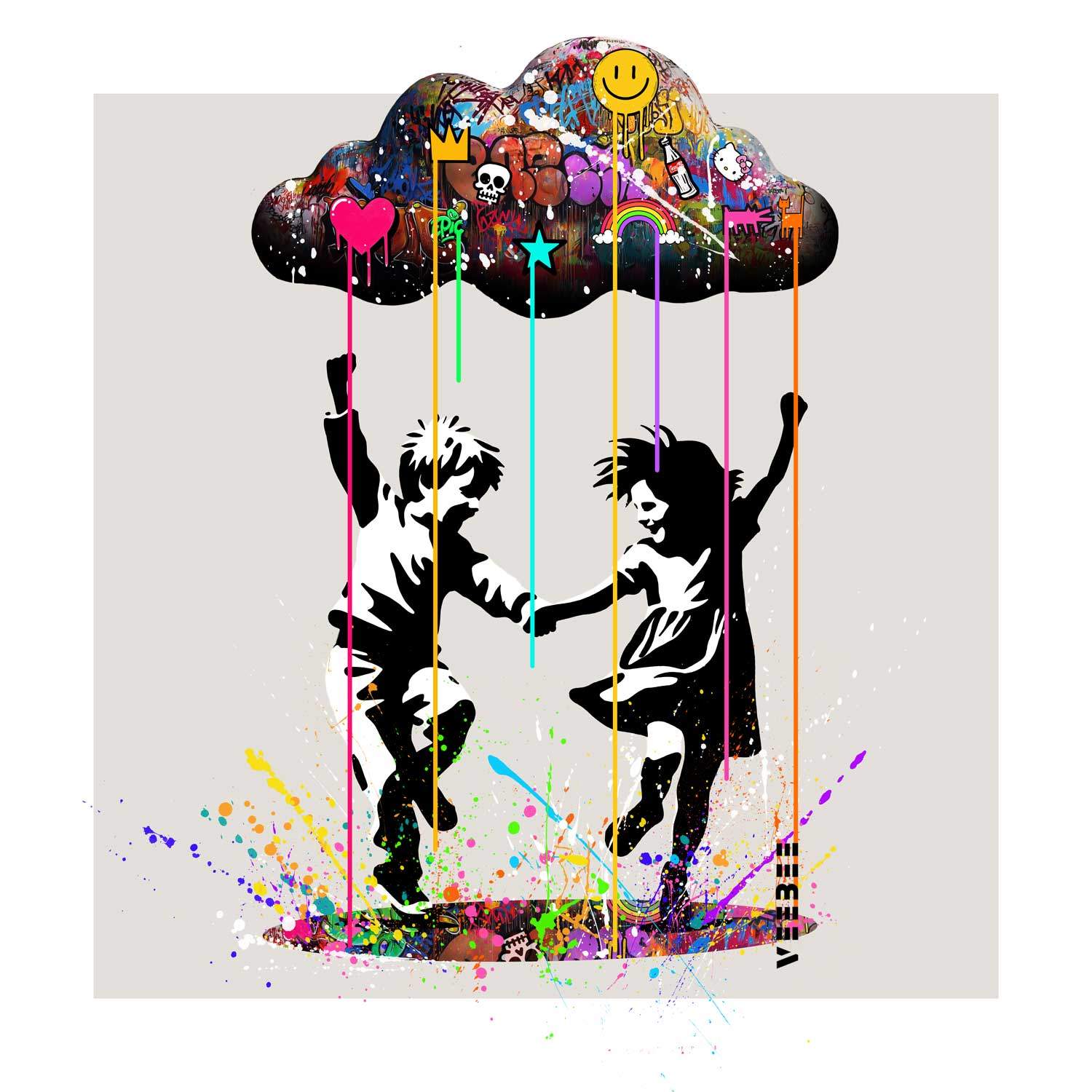 Dancing in the Rain - Limited Edition Print by Veebee