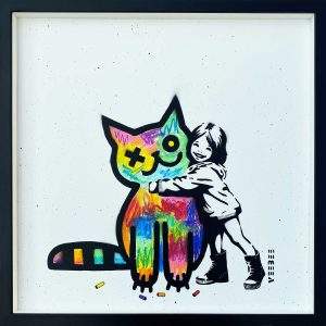 Matilda and the Graffiti Cat - Original Painting by Veebee