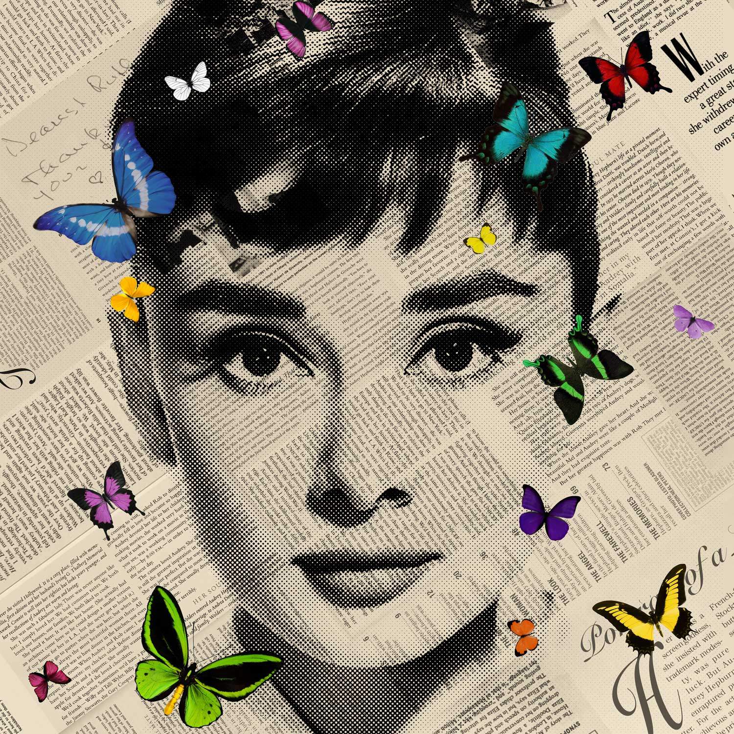 Audrey Hepburn Butterflies 6 by Veebee