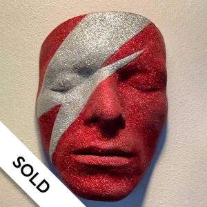Bowie – Aladdin Sane (Red Glitter) Mask by Nick Boxall - SOLD