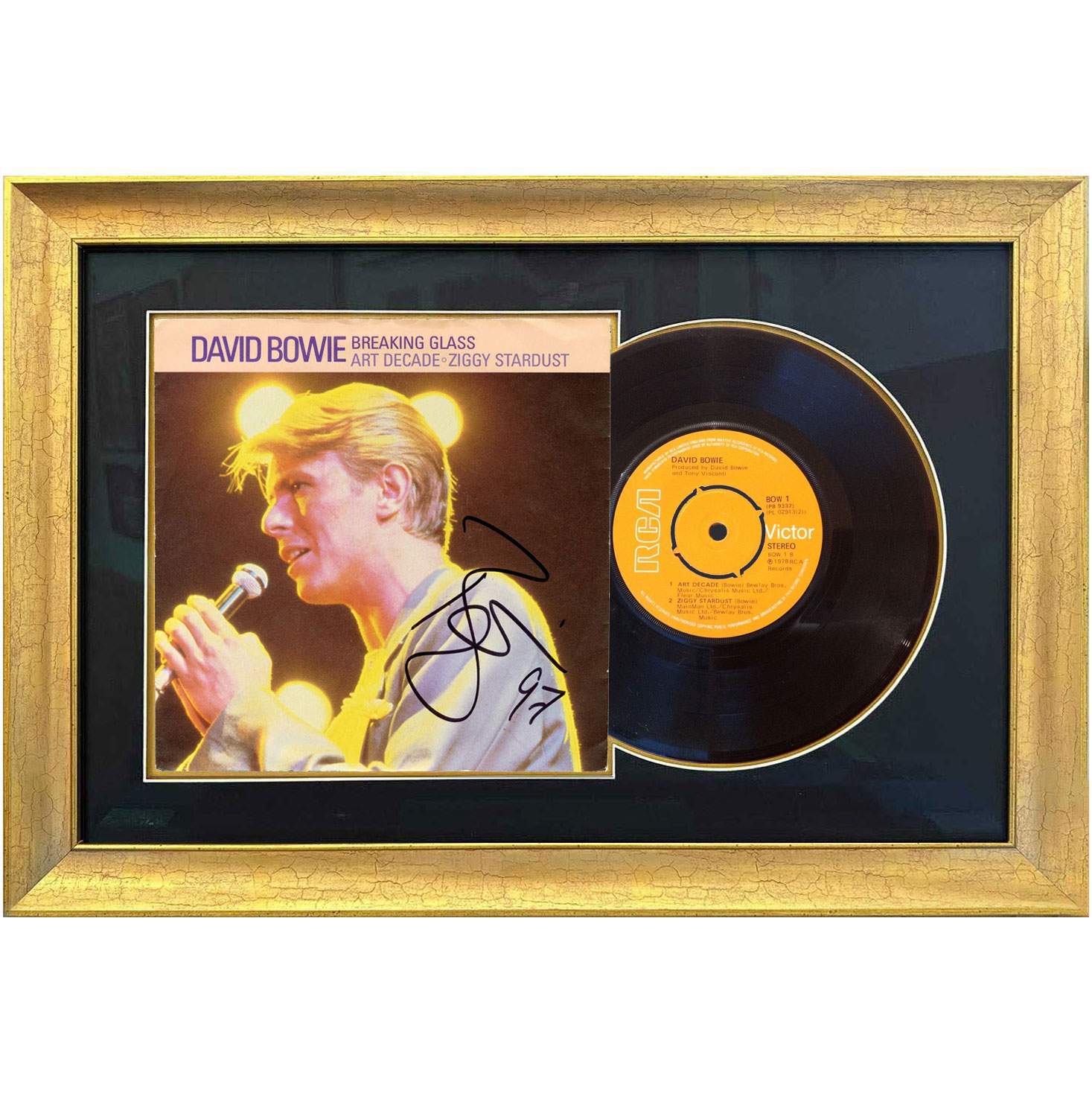 David Bowie Signed "Breaking Glass" 45 Vinyl Record