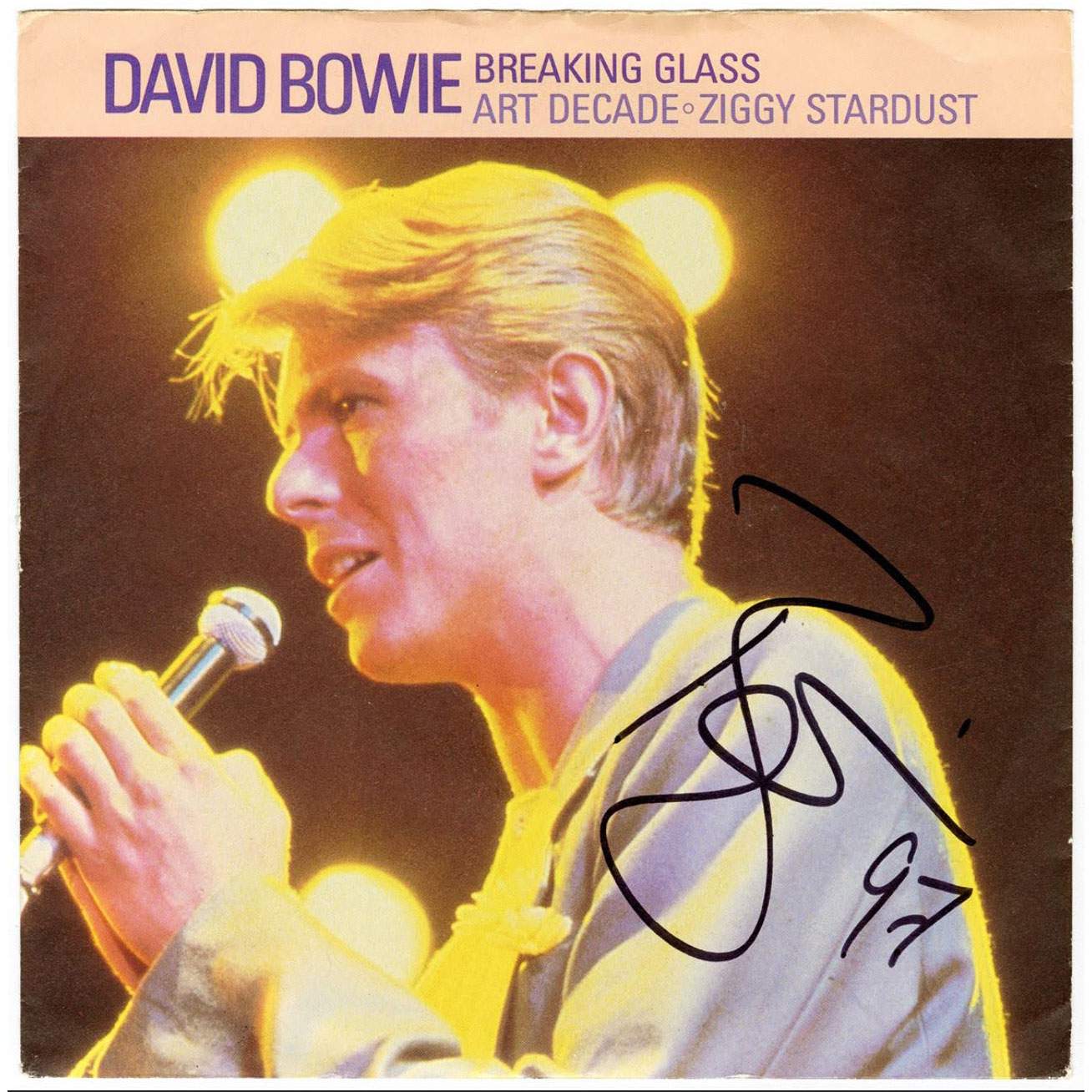 David Bowie Signed "Breaking Glass" 45 Vinyl Record